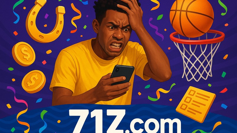 Apostador brasileiro frustrado olhando para o celular após uma perda.